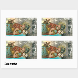Sticker Rectangulaire St. Florian avec seau (Fumée; M 019)