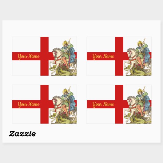 Sticker Rectangulaire St. George à cheval (BS 01) (Feuille)