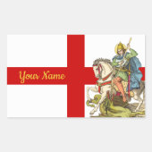 Sticker Rectangulaire St. George à cheval (BS 01) (Devant)