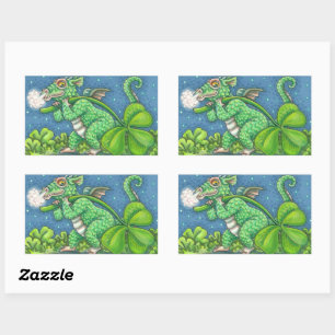STICKER RECTANGULAIRE ST. LE JOUR DE PATRICK PETIT IMAGINAIRE DRAGON IRL