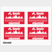 Sticker Rectangulaire St. Louis Missouri (Feuille)