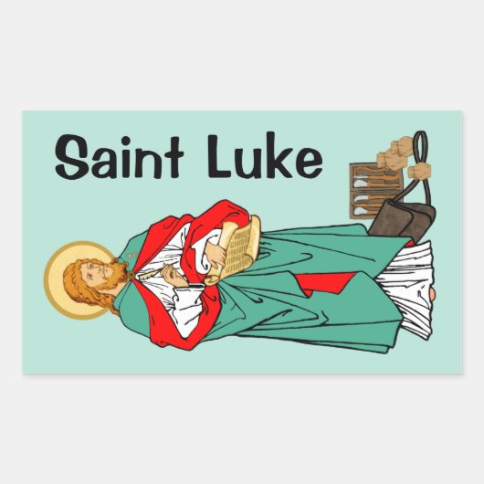 Sticker Rectangulaire St. Luke, Médecin bien-aimé (RLS 08; MedVers.) (Devant)