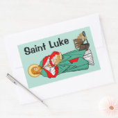 Sticker Rectangulaire St. Luke, Médecin bien-aimé (RLS 08; MedVers.) (Enveloppe)