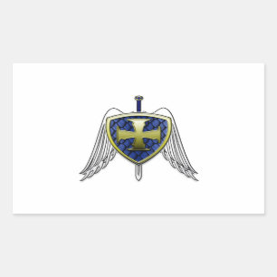 Sticker Rectangulaire St Michael - bouclier d'échelle de dragon
