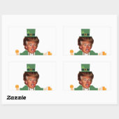 Sticker Rectangulaire st patrick trump leprechaun (Feuille)