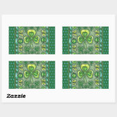 STICKER RECTANGULAIRE ST. PATRICK'S DAY FOLK ART SHAMROCKS N'LADYBUGS (Feuille)