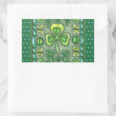 STICKER RECTANGULAIRE ST. PATRICK'S DAY FOLK ART SHAMROCKS N'LADYBUGS (Sac)