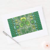 STICKER RECTANGULAIRE ST. PATRICK'S DAY FOLK ART SHAMROCKS N'LADYBUGS (Enveloppe)