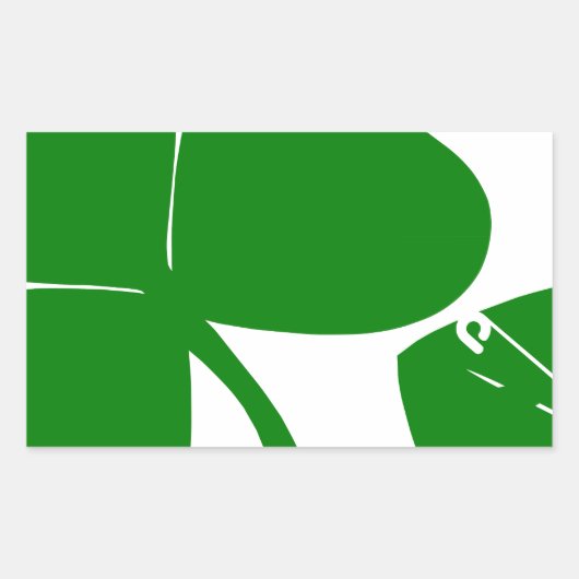 Sticker Rectangulaire St Patrick's Day - Obtenez Lucky 3 + 1 feuilles = (Devant)