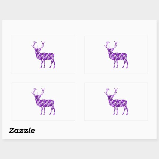 Sticker Rectangulaire Stade pourpre Damask (Feuille)