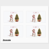 Sticker Rectangulaire Staffordshire Bull Terrier Funny Chien de Noël (Feuille)
