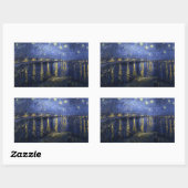 Sticker Rectangulaire Starry Night Over the Rhone - Van Gogh (1888) (Feuille)
