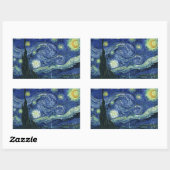 Sticker Rectangulaire Starry Night Vincent van Gogh Art Peinture (Feuille)