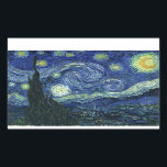 Sticker Rectangulaire Starry Night Vincent van Gogh Art Peinture<br><div class="desc">Vincent van Gogh (Néerlandais, 1853 - 1890) Starry Night, 1889, Huile sur toile Non encadré : 73 × 92 cm (28, 7 × 36, 2 po) Ce tableau représente la vue depuis la fenêtre est de la chambre d'asile de Van Gogh à Saint-Rémy-de-Provence, il ajoute un village aménagé. Il est...</div>