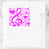 Sticker Rectangulaire Stars, Hearts et The music notes-Pink_ (Sac)