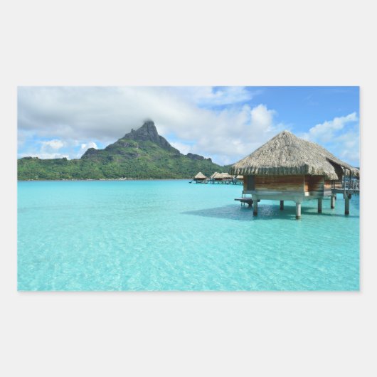 Sticker Rectangulaire Station balnéaire sur Bora Bora (Devant)