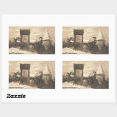 Sticker Rectangulaire Station de Noël, Thomas Nast, 1889 (Feuille)