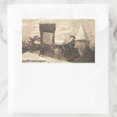 Sticker Rectangulaire Station de Noël, Thomas Nast, 1889 (Sac)