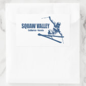 Sticker Rectangulaire Station de ski de Squaw Valley (Sac)
