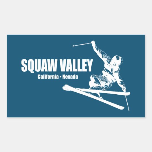 Sticker Rectangulaire Station de ski de Squaw Valley (Devant)