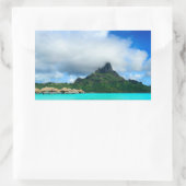 Sticker Rectangulaire Station tropicale sur Bora Bora rectangulaire auto (Sac)