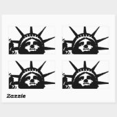 Sticker Rectangulaire Statue d'Art Pop Noir & Blanc de la Liberté (Feuille)