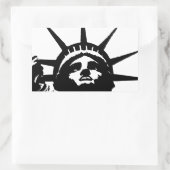 Sticker Rectangulaire Statue d'Art Pop Noir & Blanc de la Liberté (Sac)