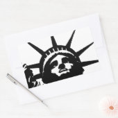 Sticker Rectangulaire Statue d'Art Pop Noir & Blanc de la Liberté (Enveloppe)