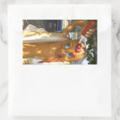 Sticker Rectangulaire Statue de Hot Dog Man (Sac)