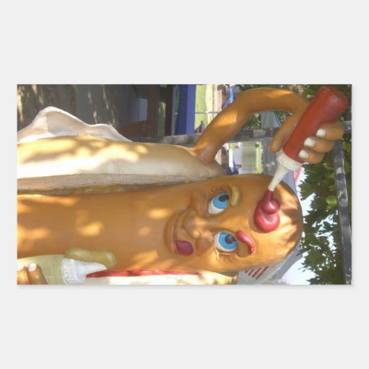 Sticker Rectangulaire Statue de Hot Dog Man (Devant)