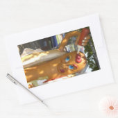 Sticker Rectangulaire Statue de Hot Dog Man (Enveloppe)