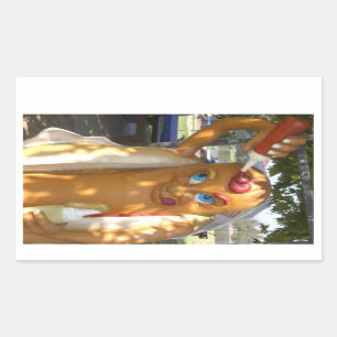 Sticker Rectangulaire Statue de Hot Dog Man