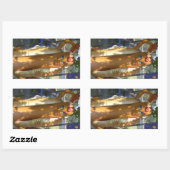 Sticker Rectangulaire Statue de Hot Dog Man (Feuille)