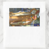Sticker Rectangulaire Statue de Hot Dog Man (Sac)