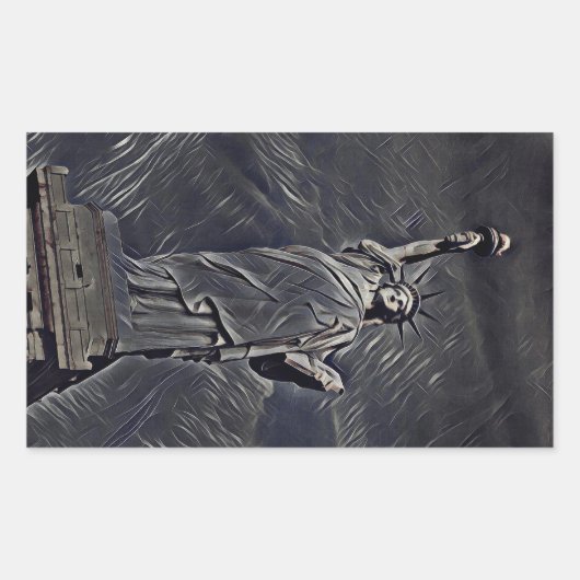 Sticker Rectangulaire Statue de la Liberté (Devant)