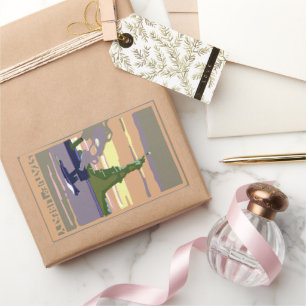 Sticker Rectangulaire Statue de la Liberté à New York, Voyage Vintage