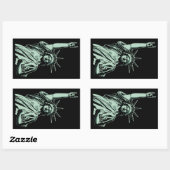 Sticker Rectangulaire Statue de métal (Feuille)