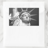 Sticker Rectangulaire Statue noire et blanche de la Liberté (Sac)