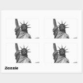 Sticker Rectangulaire Statue noire et blanche de la Liberté (Feuille)