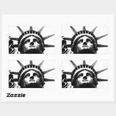 Sticker Rectangulaire Statue noire et blanche de la Liberté (Feuille)