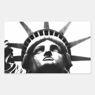 Sticker Rectangulaire Statue noire et blanche de la Liberté
