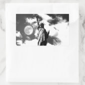 Sticker Rectangulaire Statue noire et blanche de la Liberté (Sac)