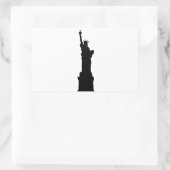 Sticker Rectangulaire Statue noire et blanche de la Liberté Silhouette (Sac)