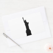 Sticker Rectangulaire Statue noire et blanche de la Liberté Silhouette (Enveloppe)