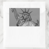 Sticker Rectangulaire Statue noire et blanche de Liberty New York (Sac)