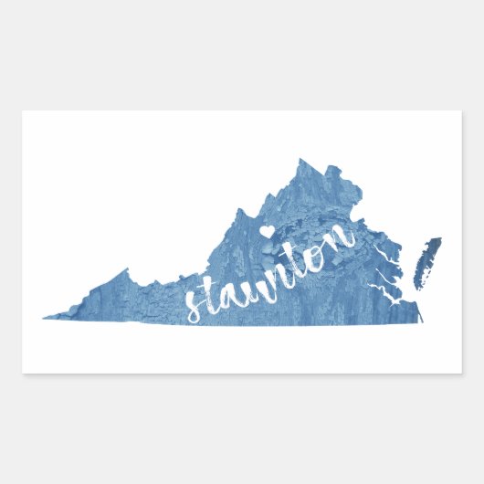 Sticker Rectangulaire Staunton Virginia Wood Grain (Devant)