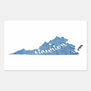 Sticker Rectangulaire Staunton Virginia Wood Grain