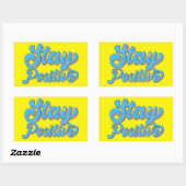 Sticker Rectangulaire STAY POSITIVE 70's typographie design rétro (Feuille)