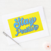 Sticker Rectangulaire STAY POSITIVE 70's typographie design rétro (Enveloppe)