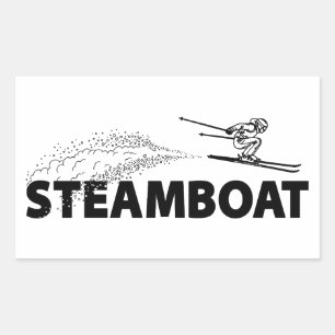 Sticker Rectangulaire Steamboat Springs Colorado Sauteur à Ski